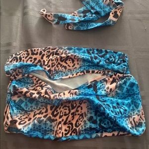 Blue leopard halter top